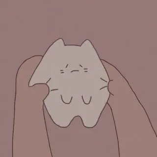 😒 mèo, nhãn dán, hoạt hình, động vật, dễ thương, tay, cầm telegram sticker