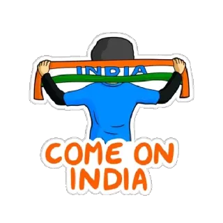 👍 COME ON INDIA India, flag, support, nationalism, country whatsapp sticker