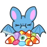 🤤 ค้างคาว, ลูกอม, ฮาโลวีน, ขนม, น่ารัก telegram sticker