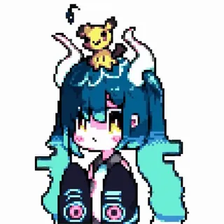 😃 Anime, Słodkie, Kreskówka, Pixel art, Maskotka, Kawaii, Sztuka cyfrowa telegram sticker