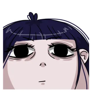 😐 animé, fille, visage, dessin animé, autocollant whatsapp sticker