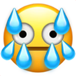 💧 emoji, sweat, anxious, nervous, expression, face whatsapp sticker