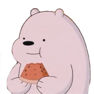 🍉 Ice Bear We Bare Bears ours polaire, we bare bears, dessin animé, ours, mignon, pastèque telegram sticker