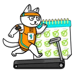 🏃‍♂️ cat, running, treadmill, exercise, fitness, calendar, motivation, goal telegram sticker