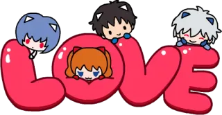 😍 LOVE cinta, imut, anime, stiker, kartun telegram sticker