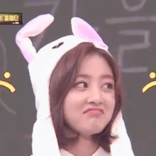 🌷 woman, bunny, cute, kpop, bunny ears, funny, expression whatsapp sticker