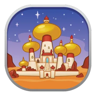 🏰 palace, desert, fantasy, architecture, stars, building telegram sticker