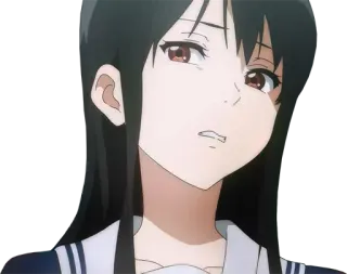 😒 动漫, 女孩, 校服, 角色, 肖像 telegram sticker
