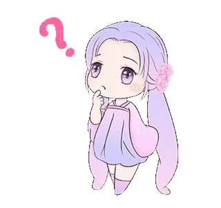 ❓ chibi, signo de interrogación, lindo, anime, dibujos animados, pensando, confundido telegram sticker