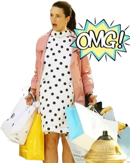 😶 OMG! Shopping, Frau, Überraschung, Kleid, Stadt telegram sticker