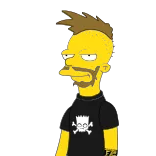 👍 Bart Simpson The Simpsons bart simpson, simpsonowie, kreskówka, postać, czaszka, skrzyżowane kości telegram sticker
