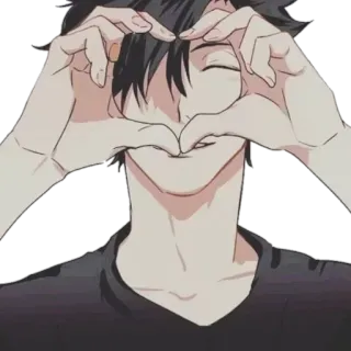 🚬 Anime, Serce, Miłość, Chłopak, Słodkie, Kawaii telegram sticker