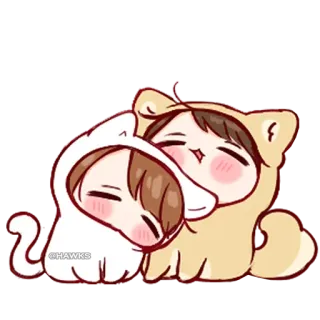 💞 cute, chibi, cartoon, animals, friends, kawaii telegram sticker