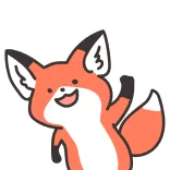 😃 лиса, животное, мультик, милый, наклейка, оранжевый, млекопитающее telegram sticker