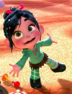 🤷‍♀ Vanellope von Schweetz Wreck-It Ralph vanellope, ralph reichts, disney, cartoon, charakter, mädchen, animation whatsapp sticker