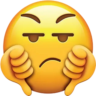👎 Polegar para baixo, Emoji, Não gosto, Voto negativo, Negativo telegram sticker
