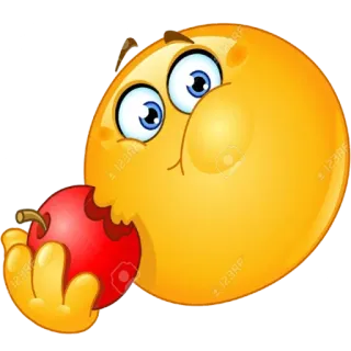 🍎 Emoji, Visage, Pomme, Manger, Drôle, Expression whatsapp sticker