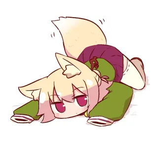 😒 Anime, Raposa, Fofo, Chibi, Mangá, Animal telegram sticker