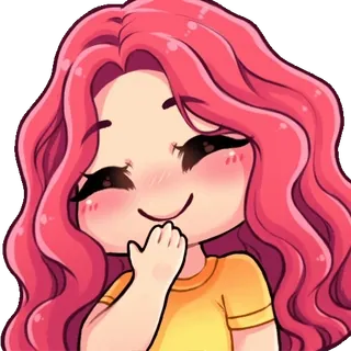 😂 Аниме, Девушка, Розовые волосы, Мультфильм, Милый, Счастливый telegram sticker