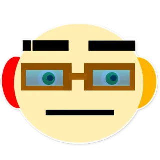 😐 emoji, face, glasses, expression, cartoon, illustration telegram sticker