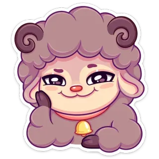 ☺️ pecora, animale, carino, kawaii, cartone animato, ariete telegram sticker