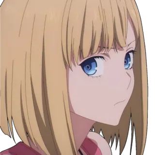 😒 anime, menina, desenho animado, retrato whatsapp sticker