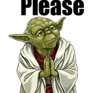 😭 Yoda Star Wars Please jedi, star wars, yoda, petición, rogando telegram sticker