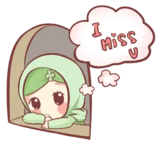 ❣ I MISS U słodki, tęsknię, smutny, kawaii, samotny, miłość, złamaneserce telegram sticker