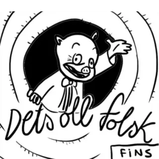 😃 Dets oll folsk Desenho animado, Animal, Porco, Preto e branco telegram sticker