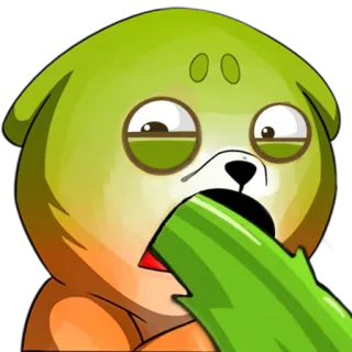 🥴 рвота, больной, тошнить, собака, мультфильм, зеленый telegram sticker