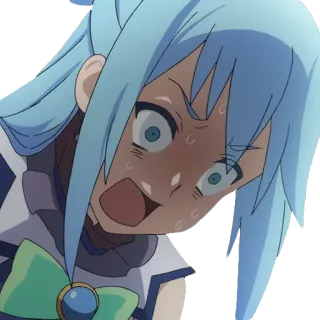 😱 Aqua KonoSuba Anime, Stiker, Konosuba, Aqua, Lucu, Reaksi telegram sticker