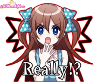 🤤 Really!? аниме, стикер, в шоке, вопрос, правда whatsapp sticker