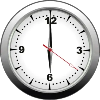 🕕 clock, time, twelve, noon, midnight telegram sticker