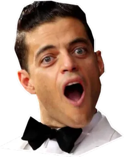 😺 Rami Malek Rami Malek, ator, celebridade, chocado, boca aberta, retrato telegram sticker