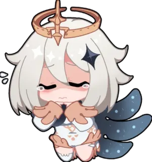 😢 Paimon Genshin Impact paimon, genshin impact, anime, video game, cute, chibi telegram sticker