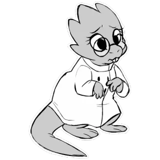 😳 Alphys Undertale alphys, undertale, monstre, dinosaure, timide, scientifique telegram sticker