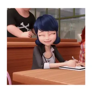 😊 Marinette Dupain-Cheng Miraculous: Tales of Ladybug & Cat Noir Marinette, Miraculous Ladybug, dibujos animados, estudiante, animado telegram sticker