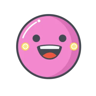 😃 faccina, rosa, carino, felice, kawaii, cartone animato telegram sticker