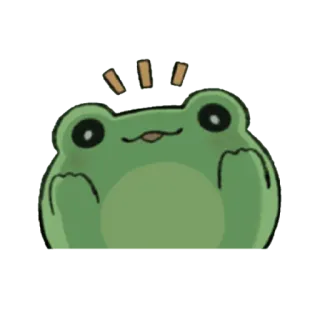 😀 개구리, 귀여운, 동물, 초록색, 행복한 telegram sticker