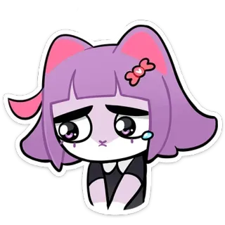 😢 nhãn dán, mèo, buồn, hoạt hình, anime, dễ thương whatsapp sticker