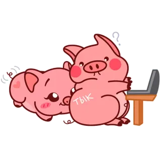 👉 ТЫК babi, kartun, lucu, binatang, merah muda, kocak telegram sticker