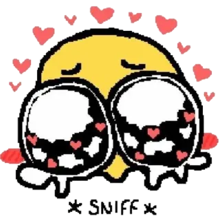 😘 SNIFF emoji, hearts, cute, love, kawaii telegram sticker