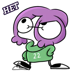 ❌ HET การ์ตูน, ผมสีม่วง, ตัวละคร, เดิน telegram sticker