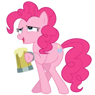 🍺 Pinkie Pie My Little Pony Пинки Пай, My Little Pony, мультфильм, пони, пиво telegram sticker