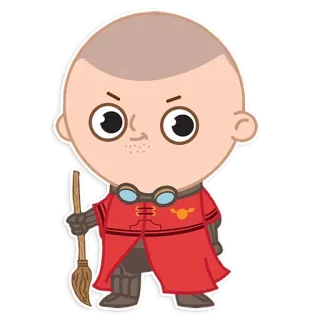 💪 Oliver Wood Harry Potter quidditch, wizard, broom, sport, gryffindor telegram sticker