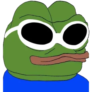 😎 Pepe ペペザフロッグ, ミーム, インターネット文化, カエル, サングラス telegram sticker