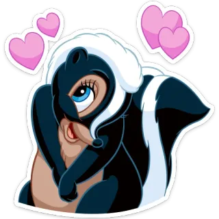 ❤️ skunk, cartoon, hearts, animal, love telegram sticker