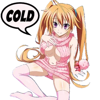 🥶 COLD Anime, Fille, Pull, Froid, Dessin animé, Personnage whatsapp sticker