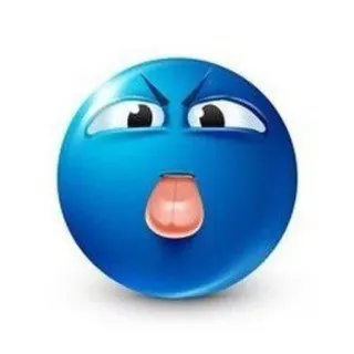 😝 파란색, 이모지, 혀, 표정, 화난, 캐릭터 telegram sticker