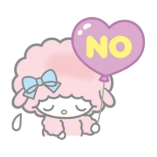 🙅‍♂️ NO ягненок, шар, нет, милый, животное whatsapp sticker